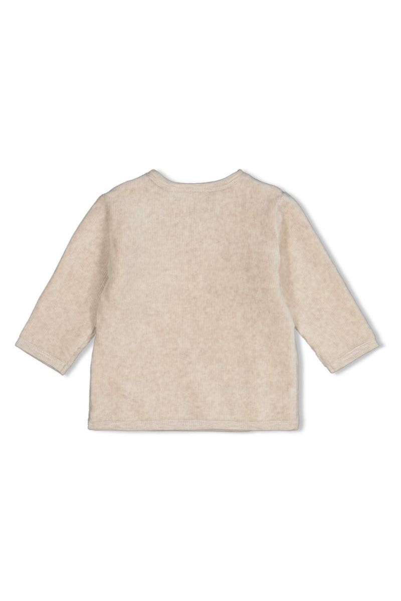 Feetje overslagshirt velours rib van The Cuddle Company in taupe melange